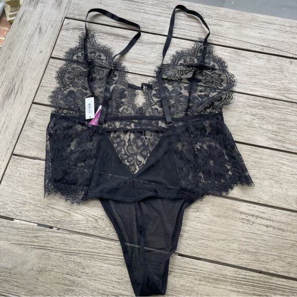 Adore Me Anushka G String Black Lace Bodysuit Womens Size XL NWT - Picture 5 of 7